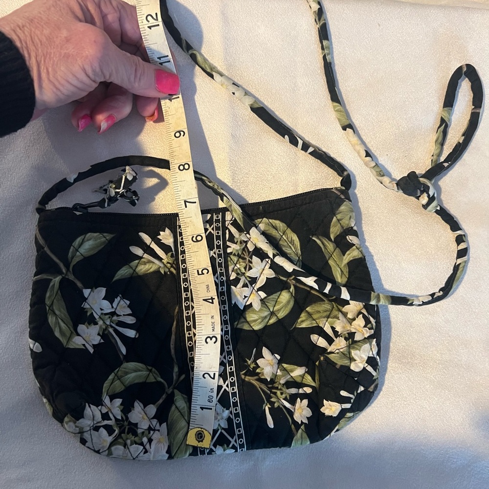 Vera Bradley Black and Green Floral Crossbody Bag